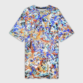 Платье-футболка 3D с принтом Летний красочный паттерн в Рязани,  |  | color | fashion | impressionism | paint | pattern | splashes | summer | абстракция | брызги | импрессионизм | краска | лето | мода | паттерн | цвет