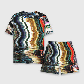 Мужской костюм с шортами 3D с принтом Glitch pattern  fashion trend в Рязани,  |  | abstraction | color | fashion | glitch | pattern | wave | абстракция | волна | глитч | мода | паттерн | цвет