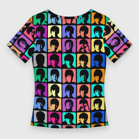 Женская футболка 3D Slim с принтом Legendary popular music group в Рязани,  |  | 60 е | 60s | band | george harrison | john lennon | music | paul mccartney | retro | ringo starr | song | vintage | yellow | битлз | винтаж | группа | джон леннон | джордж харрисон | желтый | классика | музыка | песня | пол маккартни | ретро | 