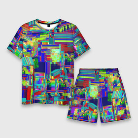 Мужской костюм с шортами 3D с принтом Vanguard fractal pattern в Рязани,  |  | abstraction | fashion | fractal | glitch | pattern | vanguard | абстракция | авангард | глитч | мода | паттерн | фрактал