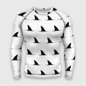 Мужской рашгард 3D с принтом Плавники акул  паттерн в Рязани,  |  | fin | minimalism | pattern | shark | акула | минимализм | паттерн | плавник