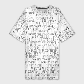 Платье-футболка 3D с принтом Паттерн футарк в Рязани,  |  | patern | pattern | runes | древние знаки | знак рода | знаки | иероглифы | патерн | паттерн | руны | русь | символы | славяне | славянская символика | футарк