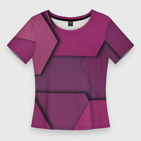 Женская футболка 3D Slim с принтом Геометрические фигуры в движении в Рязани,  |  | 3d | 3д | геометрия | иллюзия | многоугольники | оптическая | фигуры | эффект