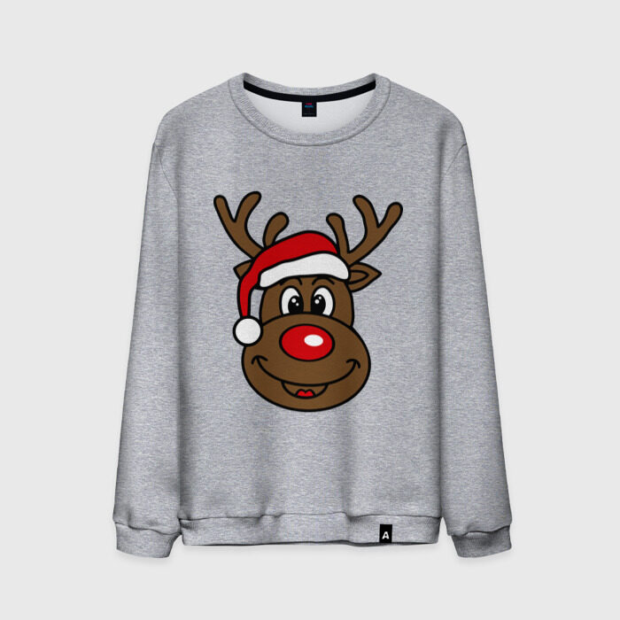 Мужской свитшот хлопок Рождественский олень фото