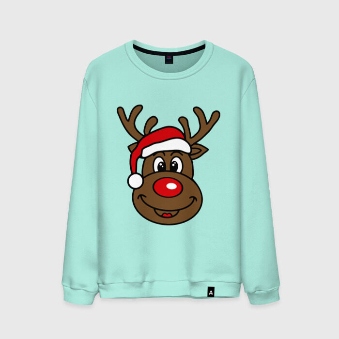 Мужской свитшот хлопок Рождественский олень фото