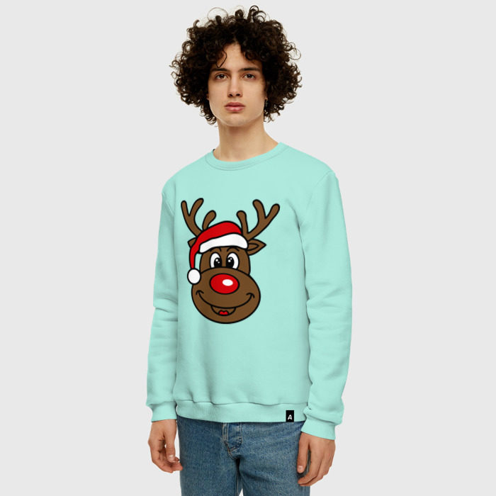 Мужской свитшот хлопок Рождественский олень фото