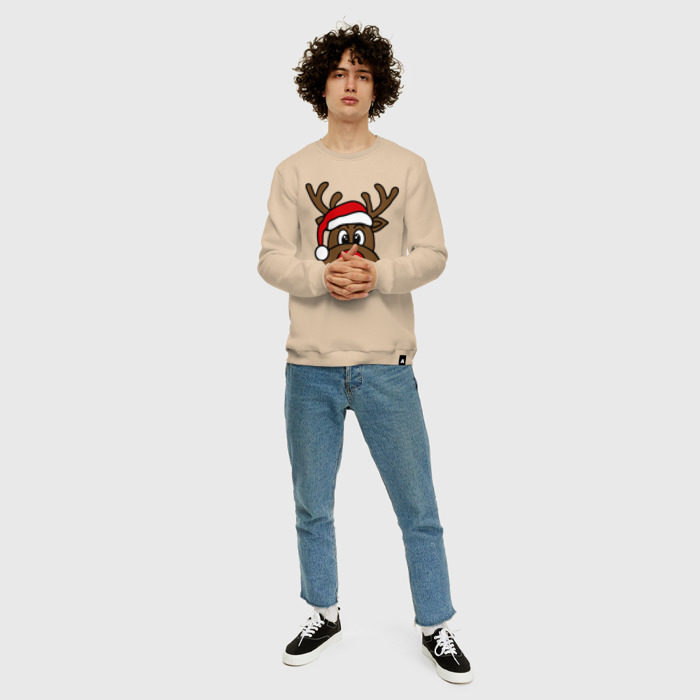 Мужской свитшот хлопок Рождественский олень фото