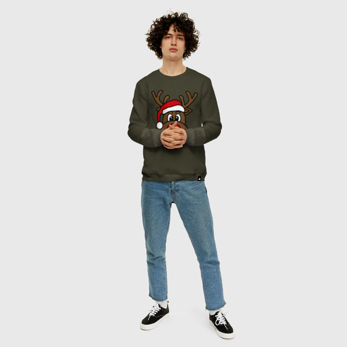 Мужской свитшот хлопок Рождественский олень фото