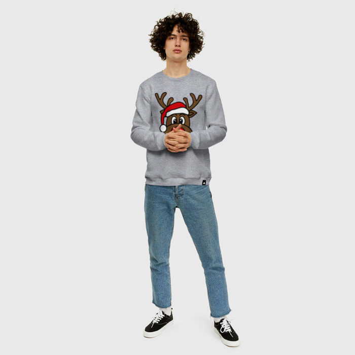 Мужской свитшот хлопок Рождественский олень фото