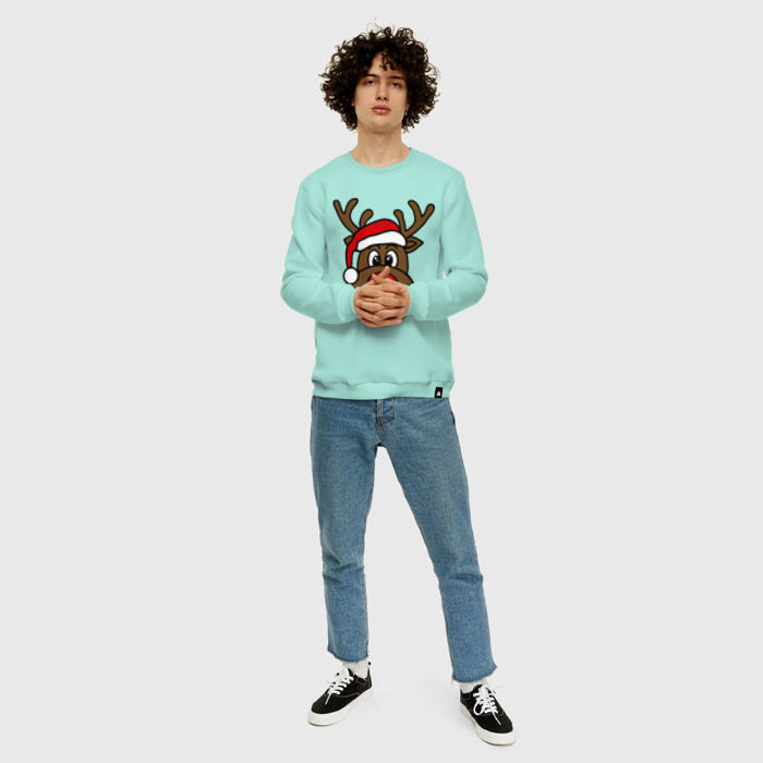Мужской свитшот хлопок Рождественский олень фото