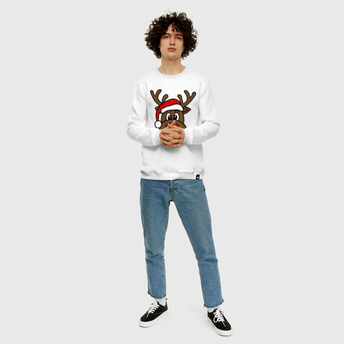Мужской свитшот хлопок Рождественский олень фото