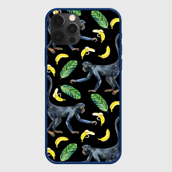 Чехол для iPhone 12 Pro Max Обезьянки и бананы фото