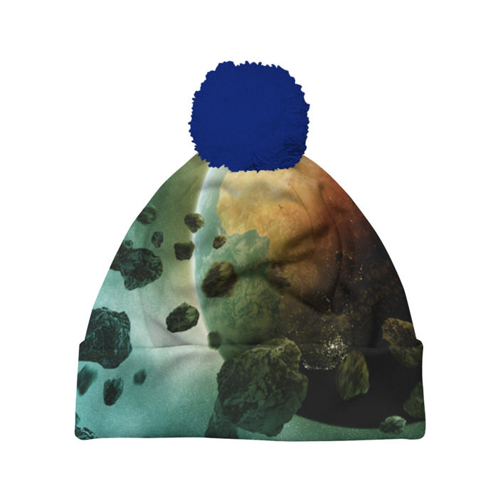 Шапка 3D c помпоном Метеориты фото