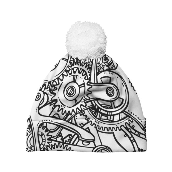 Шапка 3D c помпоном механика фото