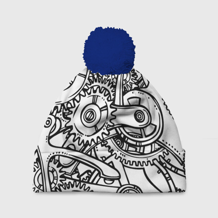 Шапка 3D c помпоном механика фото