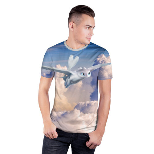 Мужская футболка 3D спортивная Light Fury фото