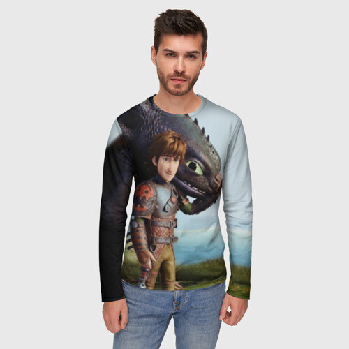 Мужской лонгслив 3D Как приручить дракона фото