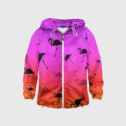 Детская ветровка 3D Фламинго фото