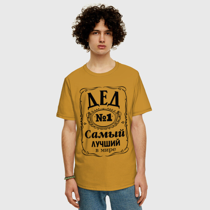 Мужская футболка хлопок Oversize Самый Лучший Дед в Мире фото