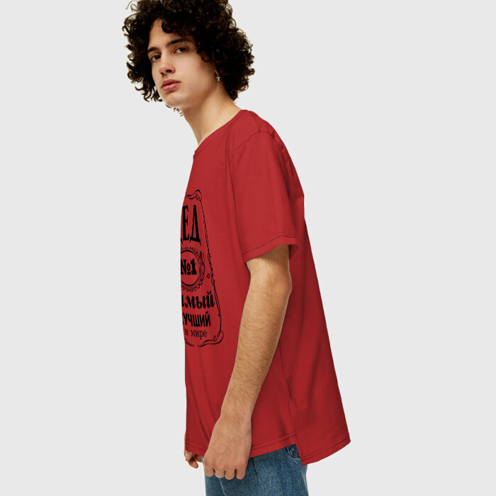 Мужская футболка хлопок Oversize Самый Лучший Дед в Мире фото