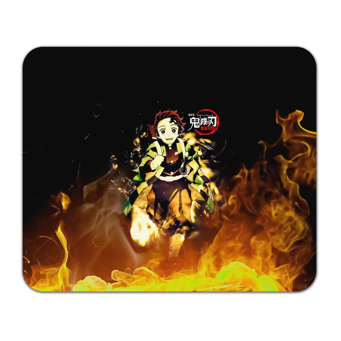 Коврик для мышки прямоугольный Танджиро Камадо в огне фото