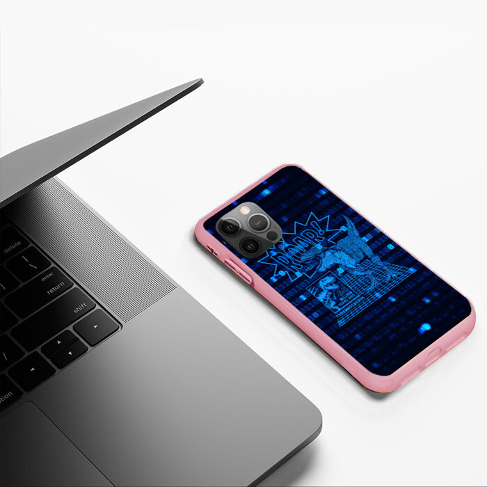 Чехол для iPhone 12 Pro Max Проекция динозавра в 3D фото