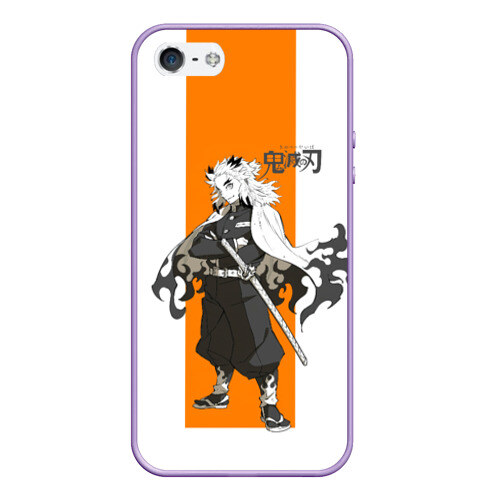 Чехол для iPhone 5/5S матовый Кёджуро Ренгоку Kimetsu no Yaiba фото