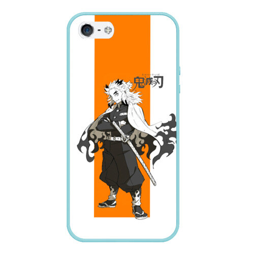 Чехол для iPhone 5/5S матовый Кёджуро Ренгоку Kimetsu no Yaiba фото