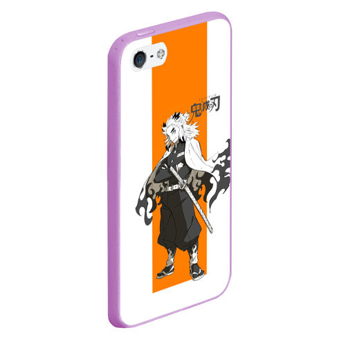 Чехол для iPhone 5/5S матовый Кёджуро Ренгоку Kimetsu no Yaiba фото