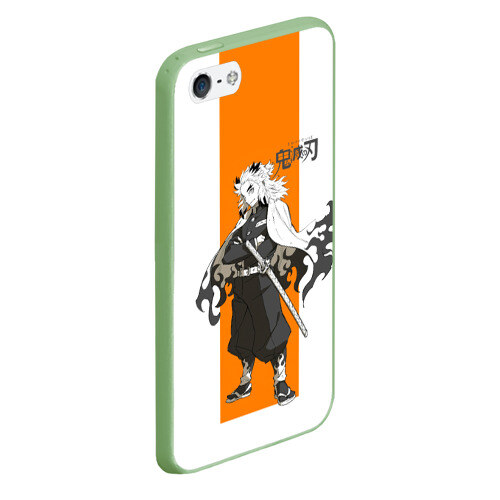 Чехол для iPhone 5/5S матовый Кёджуро Ренгоку Kimetsu no Yaiba фото