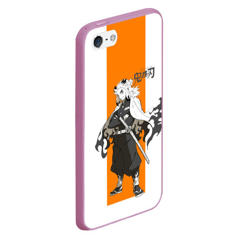 Чехол для iPhone 5/5S матовый Кёджуро Ренгоку Kimetsu no Yaiba фото