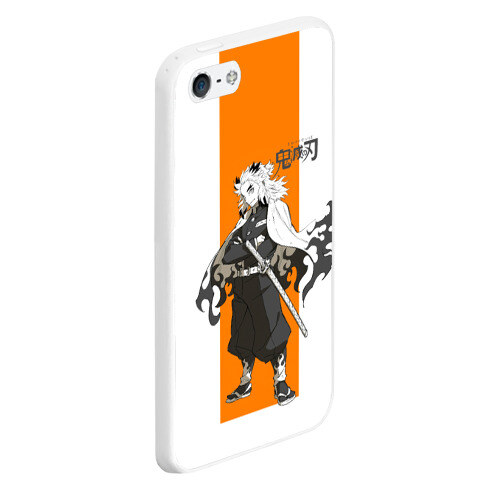 Чехол для iPhone 5/5S матовый Кёджуро Ренгоку Kimetsu no Yaiba фото
