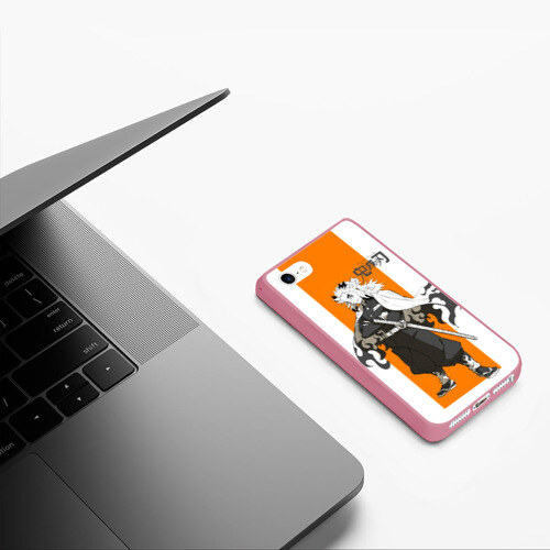 Чехол для iPhone 5/5S матовый Кёджуро Ренгоку Kimetsu no Yaiba фото