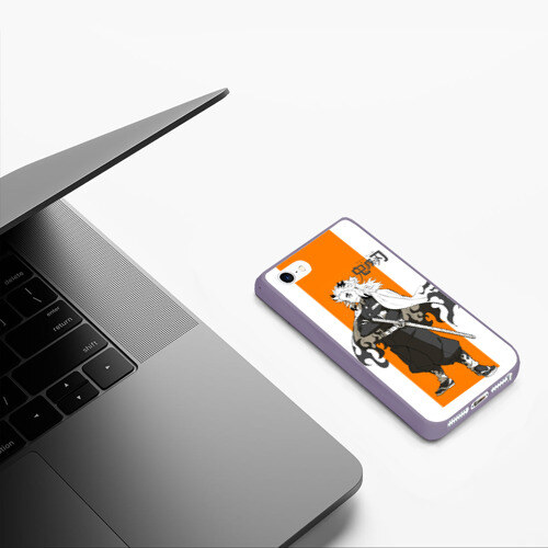 Чехол для iPhone 5/5S матовый Кёджуро Ренгоку Kimetsu no Yaiba фото