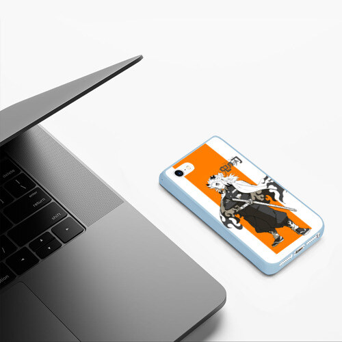 Чехол для iPhone 5/5S матовый Кёджуро Ренгоку Kimetsu no Yaiba фото