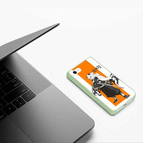 Чехол для iPhone 5/5S матовый Кёджуро Ренгоку Kimetsu no Yaiba фото