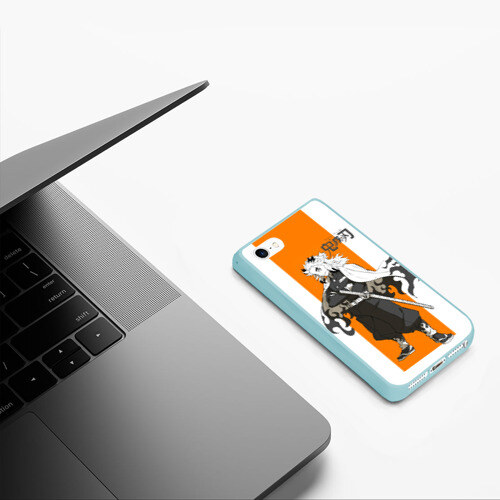 Чехол для iPhone 5/5S матовый Кёджуро Ренгоку Kimetsu no Yaiba фото