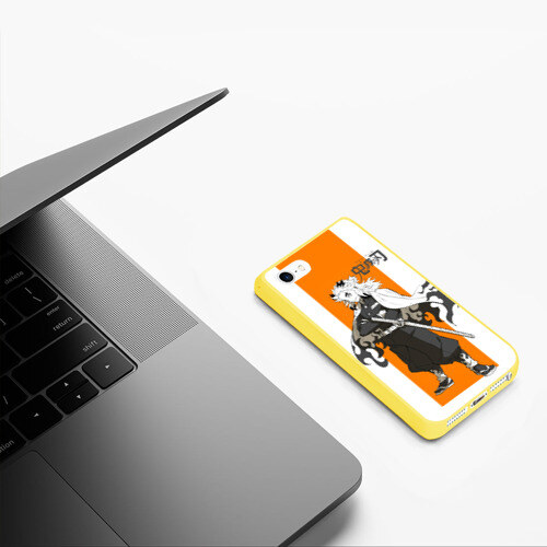 Чехол для iPhone 5/5S матовый Кёджуро Ренгоку Kimetsu no Yaiba фото