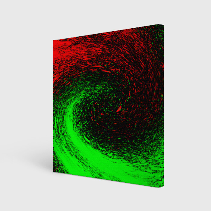 Холст квадратный КРАСНАЯ И ЗЕЛЕНАЯ КРАСКА фото